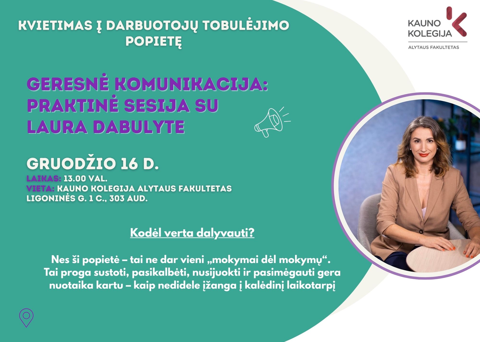 Darbuotojų tobulėjimo popietė „Geresnė komunikacija: praktinė sesija su Laura Dabulyte“